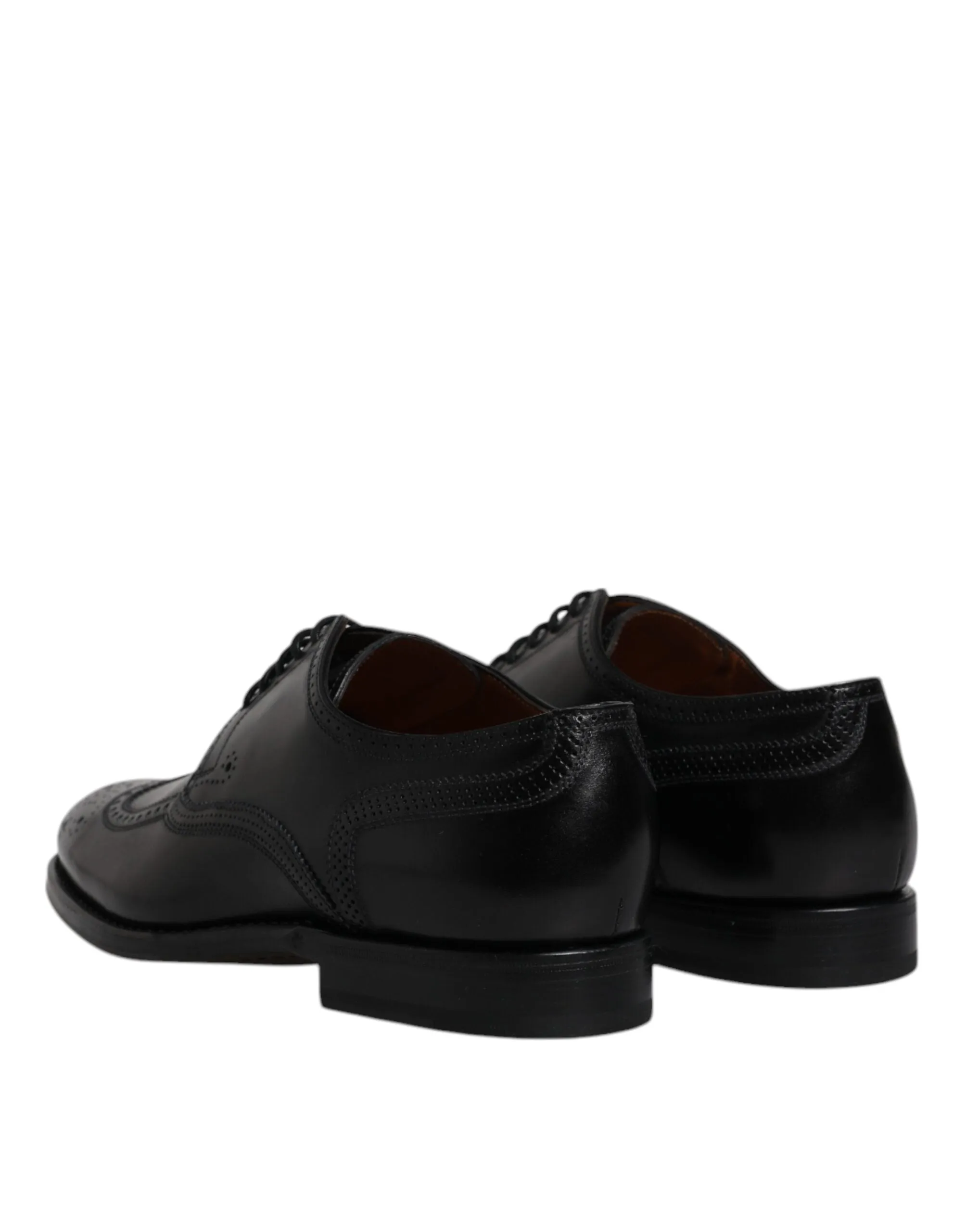 Gabbana Dolce Easy returns Derby Leather Black Shoes & Formal Extensive catalog Wingtip