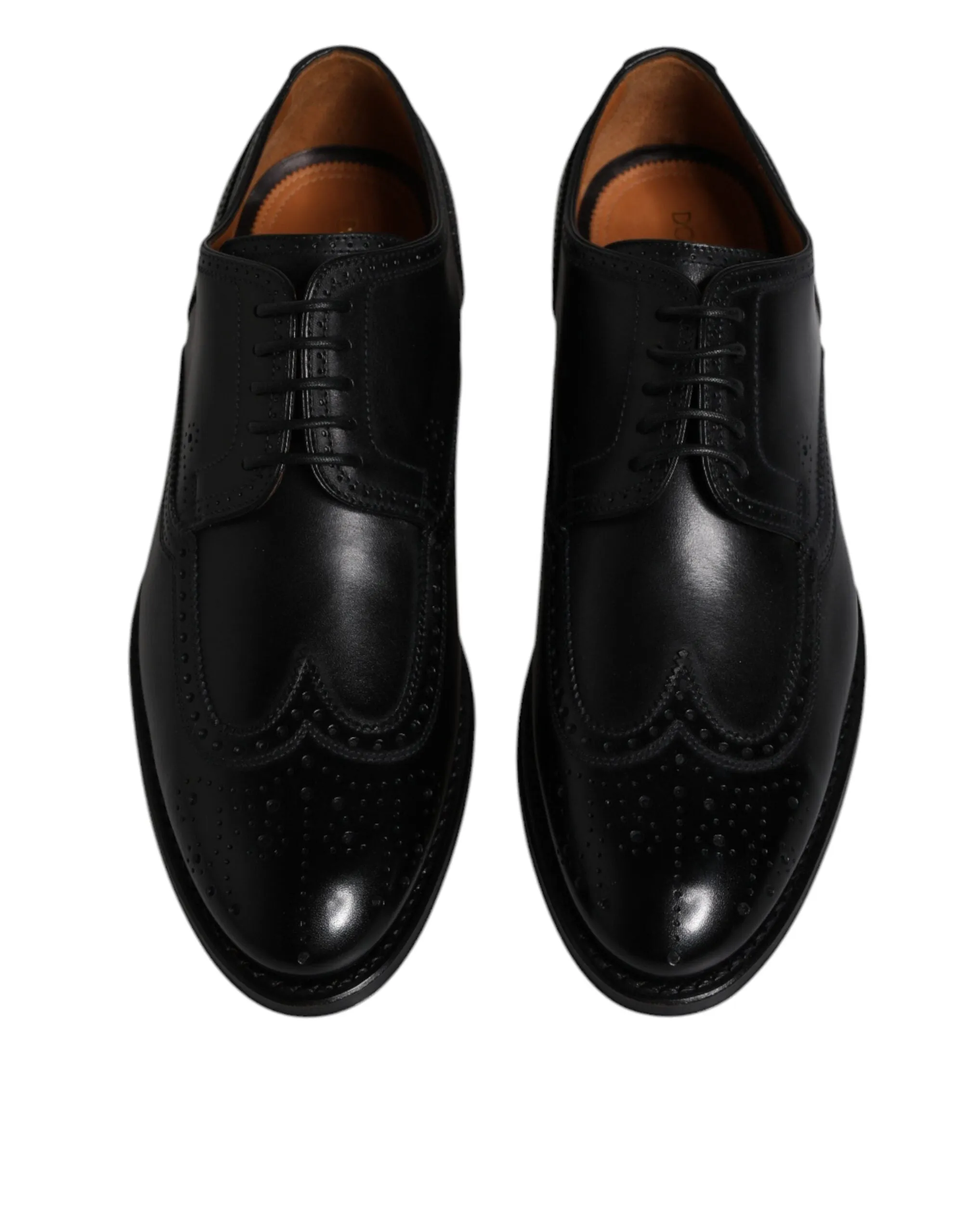 Gabbana Dolce Easy returns Derby Leather Black Shoes & Formal Extensive catalog Wingtip