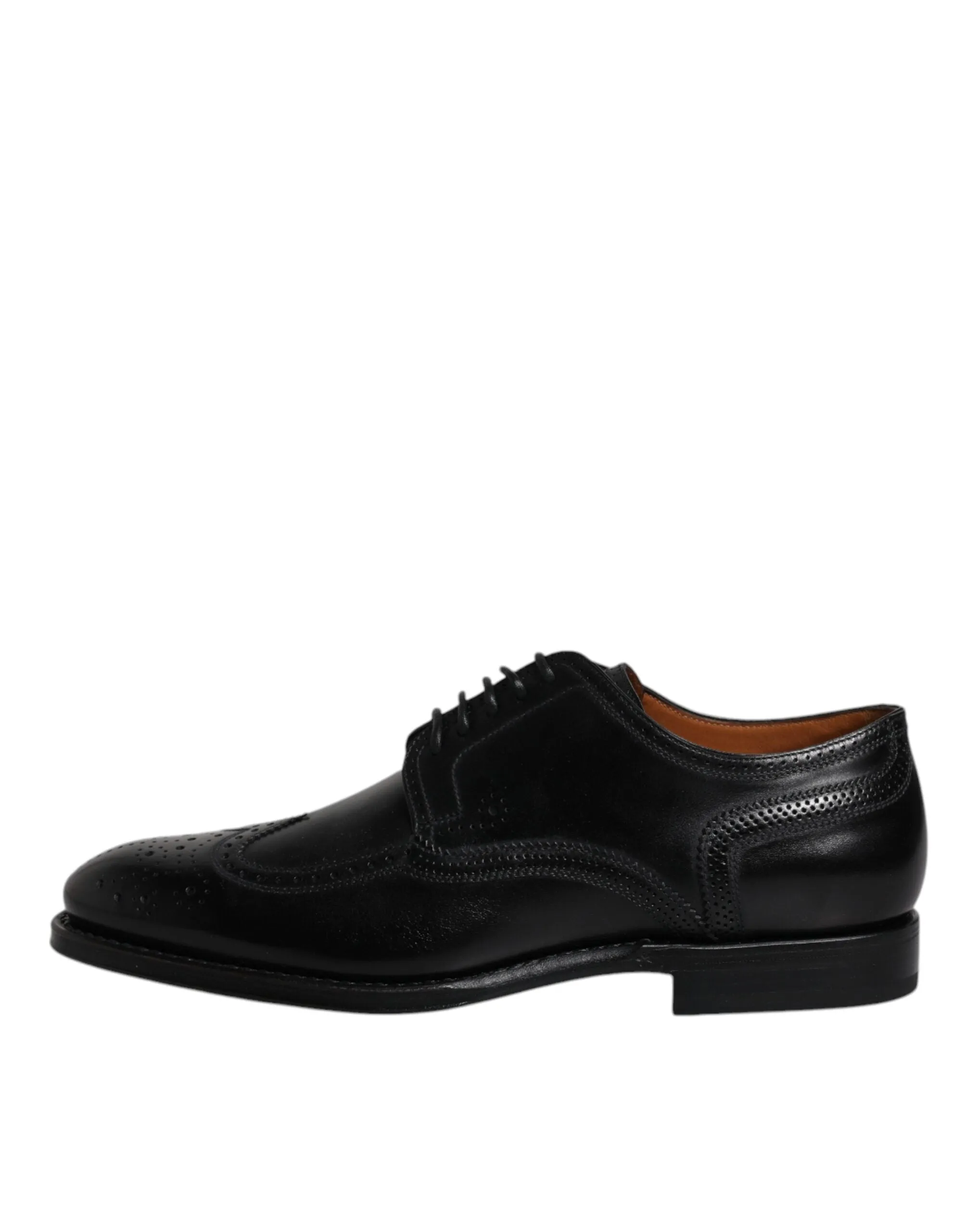 Gabbana Dolce Easy returns Derby Leather Black Shoes & Formal Extensive catalog Wingtip
