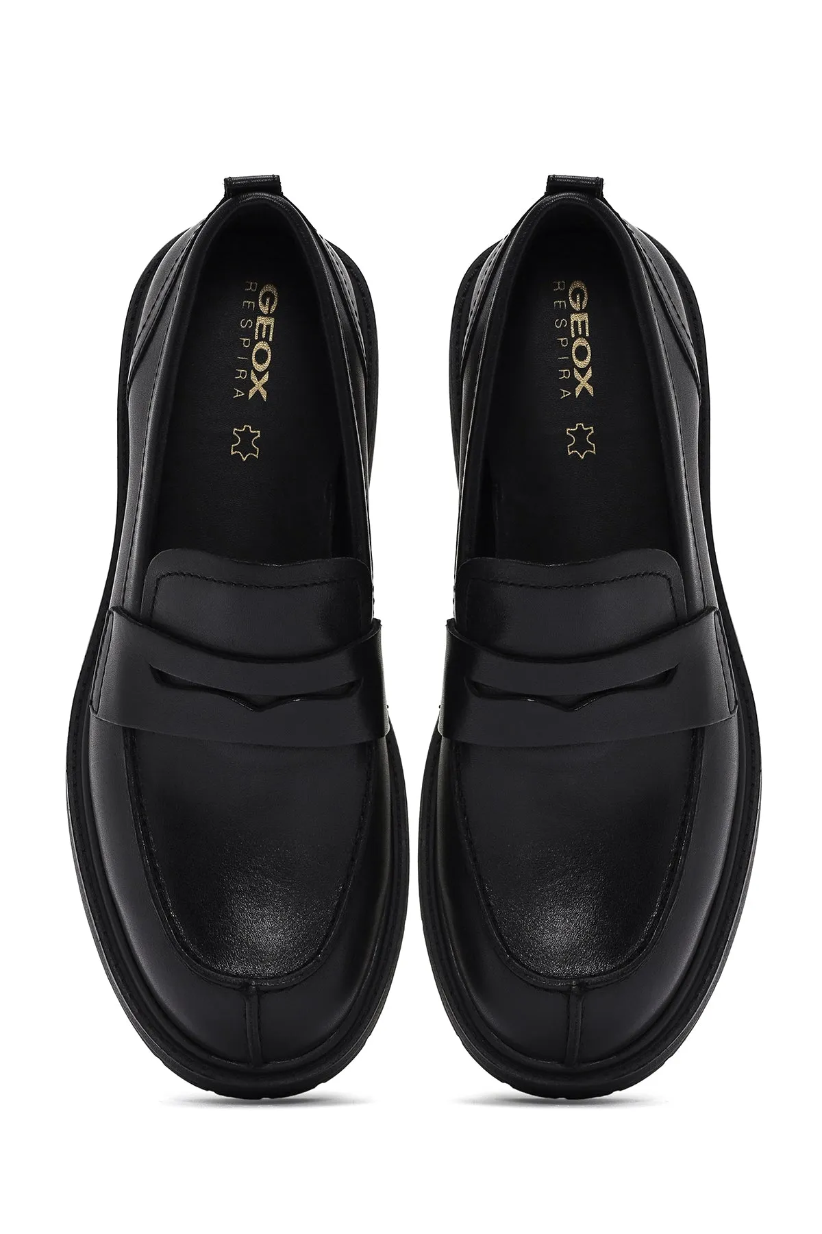 Geox Kadın Siyah Spherica Deri Maskülen Loafer