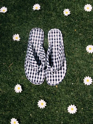 Gidget Gingham Sandal - Navy Gingham