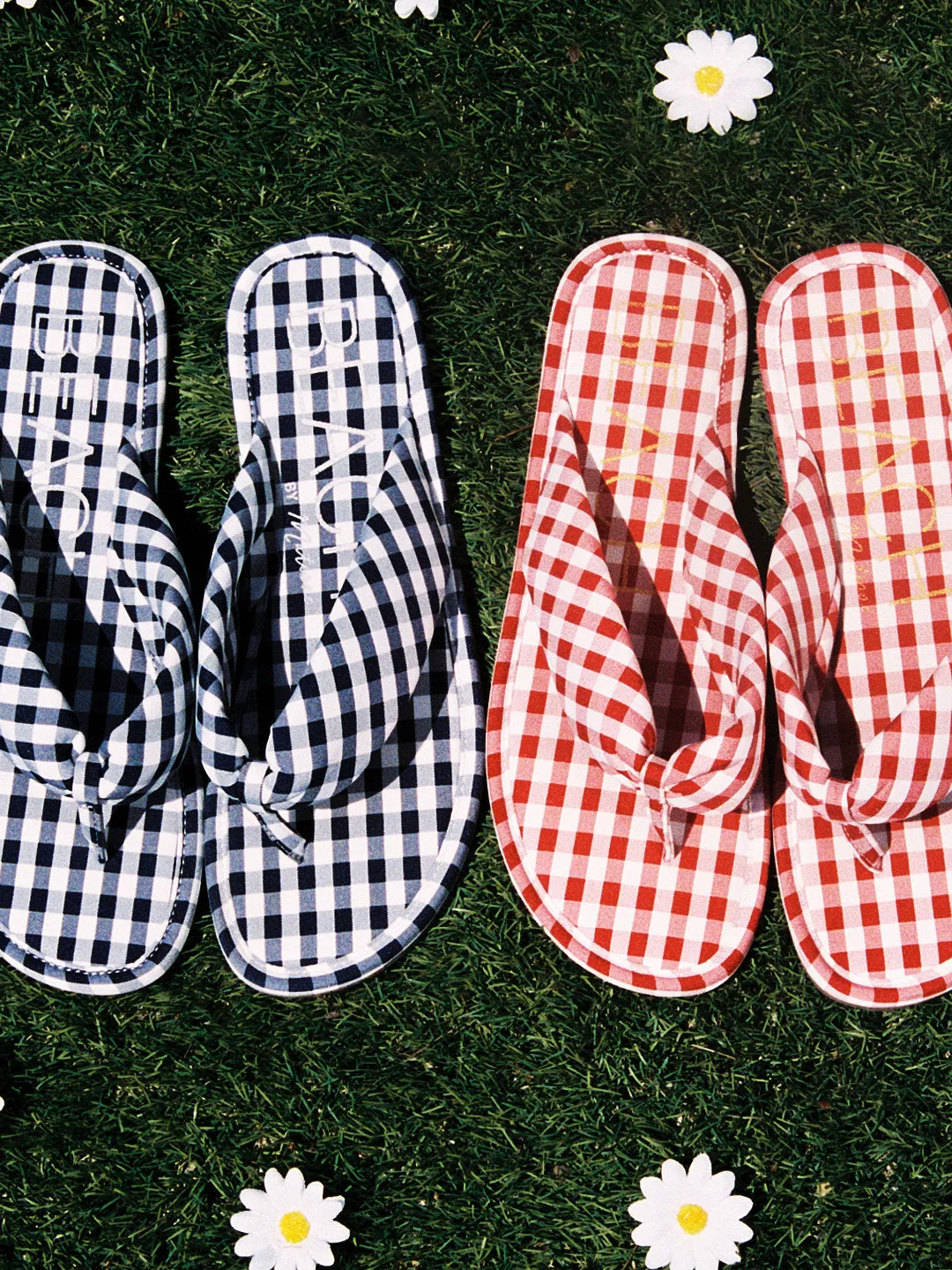 Gidget Gingham Sandal - Navy Gingham