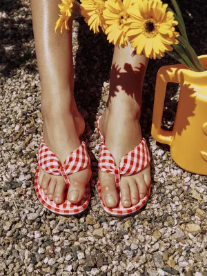 Gidget Gingham Sandal - Red Gingham