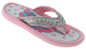 Girls Glitter Unicorn Flip Flop
