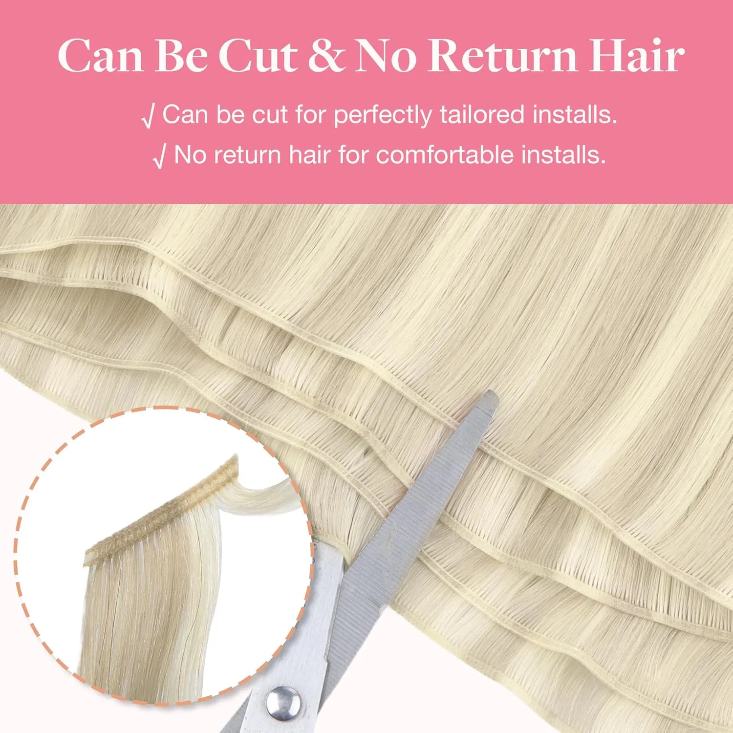 GOO GOO Genius Human Hair Extensions - Sew In Remy Weft, 17A/60A Ash Blonde Highlighted Platinum Blonde, 22 Inch 120g, Hand Tied