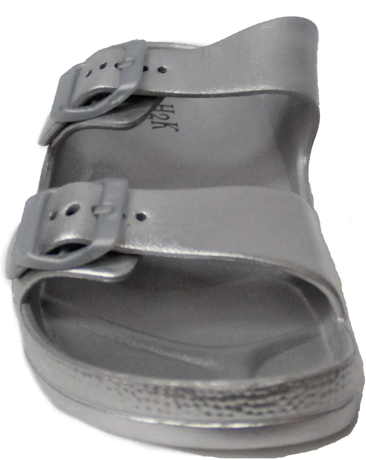 H2K Women's Lightweight Comfort Soft Slides EVA Adjustable Double Buckle Flat Sandals Buddy