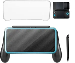 Hand Grip Handle Holder Case Bracket for Nintendo 2DS XL with 1 Stylus and 1 Clear Case & 1 Screen Protector