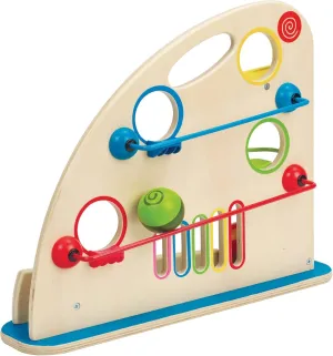 Hape Roller Derby Wooden Marble Racing Toy | Award Winning Marble Run Wooden Puzzle Maze Toddler Toy for Kids, Colorful Dual Sided Mountain of Fun, Multicolor, Model Number: E0430