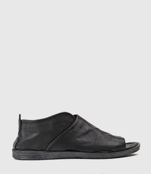 HARPER Open Toe Bootie Flat in Black
