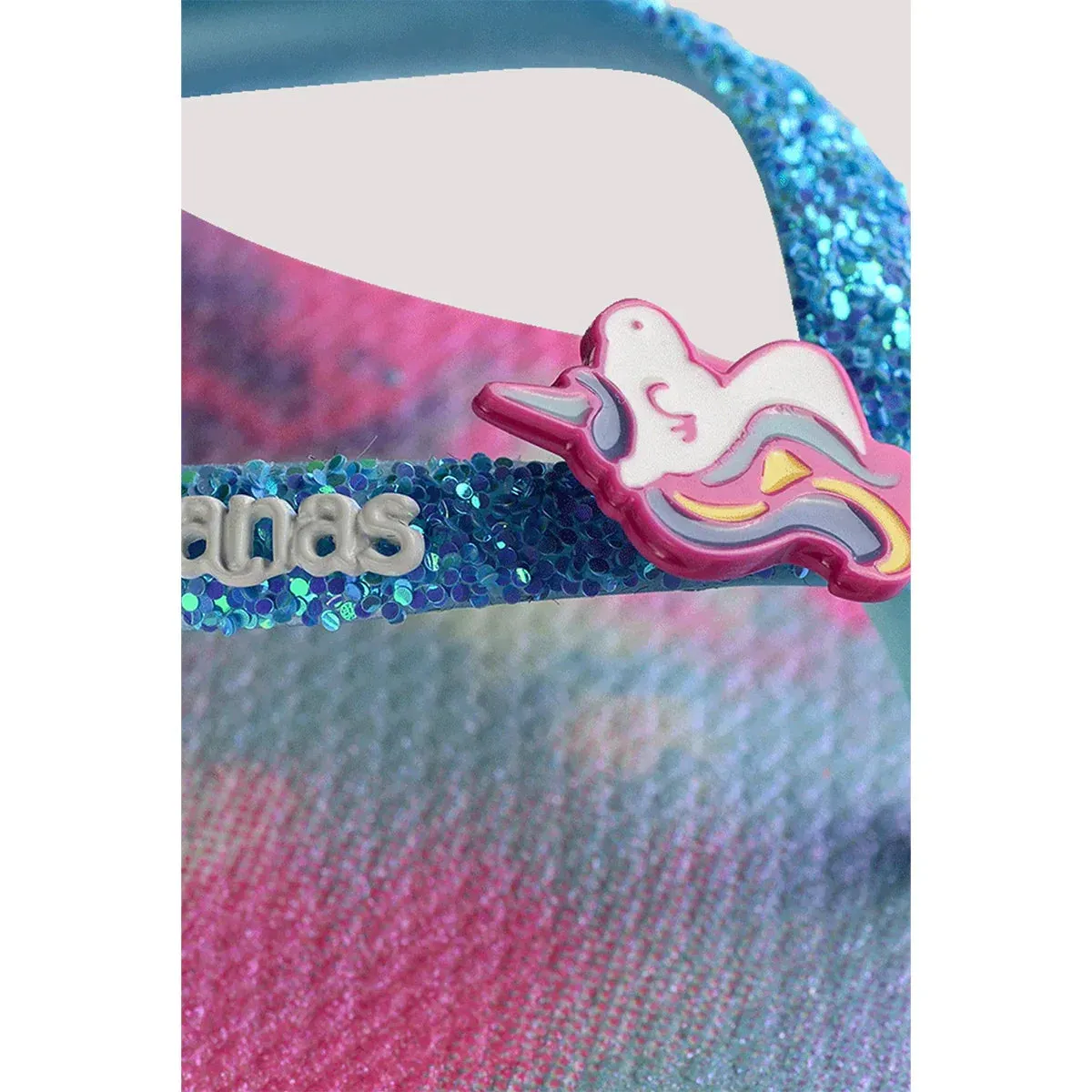 HAVAIANAS KIDS SLIM GLITTER II - WHITE.BLUE WATER