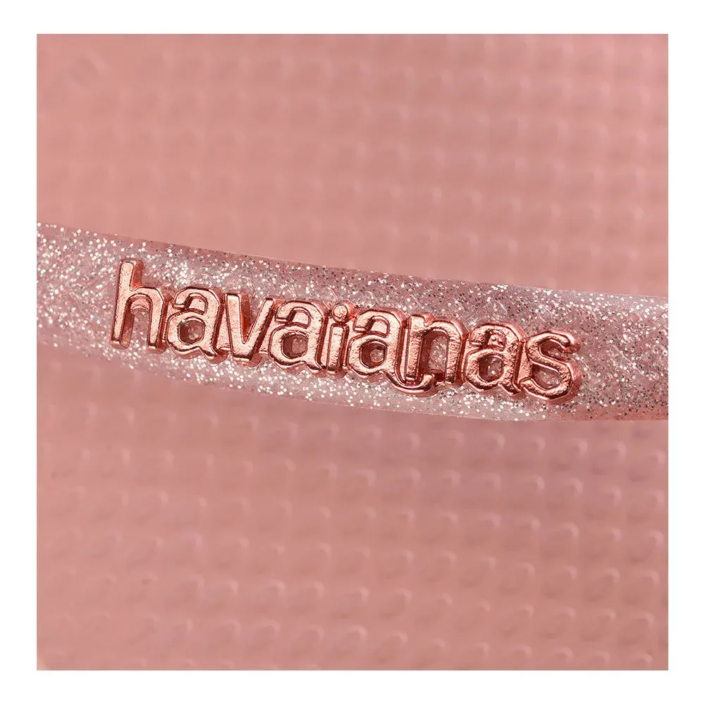 HAVAIANAS SLIM LOGO METALLIC - CROCUS ROSE/APRICOT RED