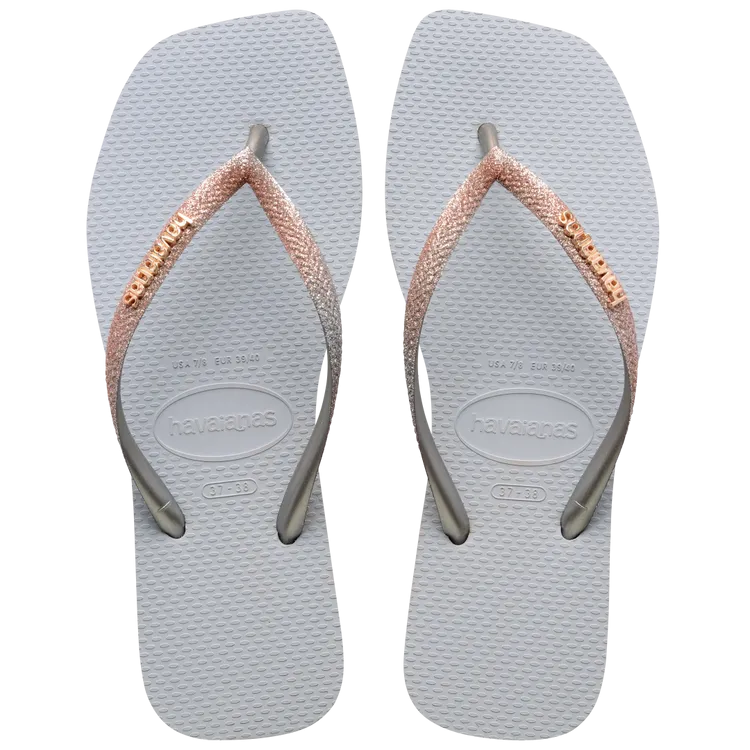 HAVAIANAS SLIM SQUARE GLITTER - ICE GREY