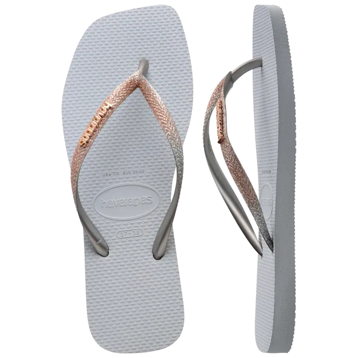 HAVAIANAS SLIM SQUARE GLITTER - ICE GREY