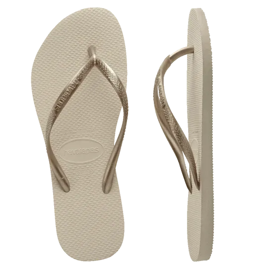 .Havaianas Womens Beige Slim Flip Flops - BEIGE - (0121) - HV56 - F