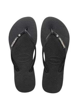 .Havaianas Womens Slim LG Met Crystal - (SLIM METAL LOGO CRYSTAL) - HV32 - F