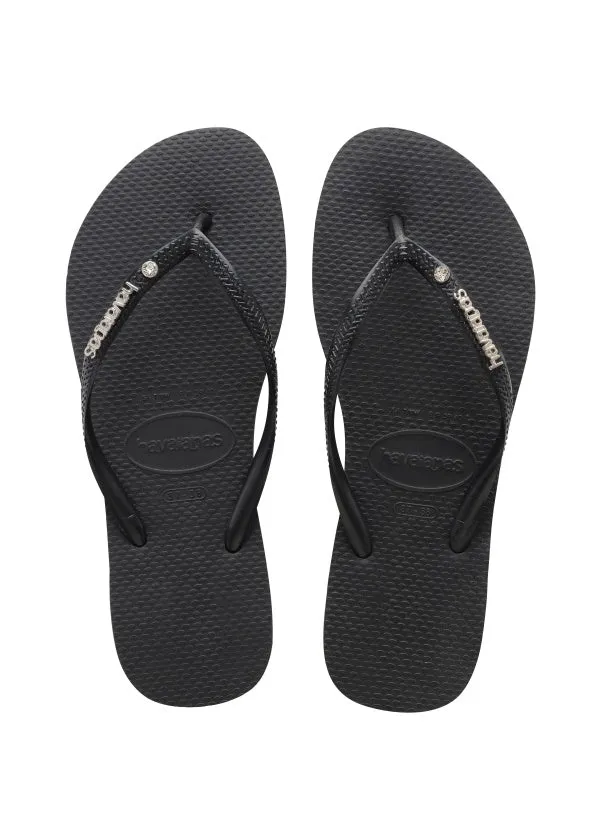 .Havaianas Womens Slim LG Met Crystal - (SLIM METAL LOGO CRYSTAL) - HV32 - F