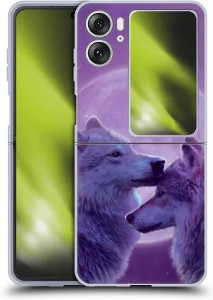 Head Case Designs Officially Licensed Vincent HIE Loving Wolves Canidae Soft Gel Case Compatible with Oppo Find N2 Flip