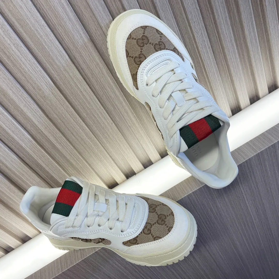 High-end Gucci for Future-proof Sneakers GG White Brown Retro Couples