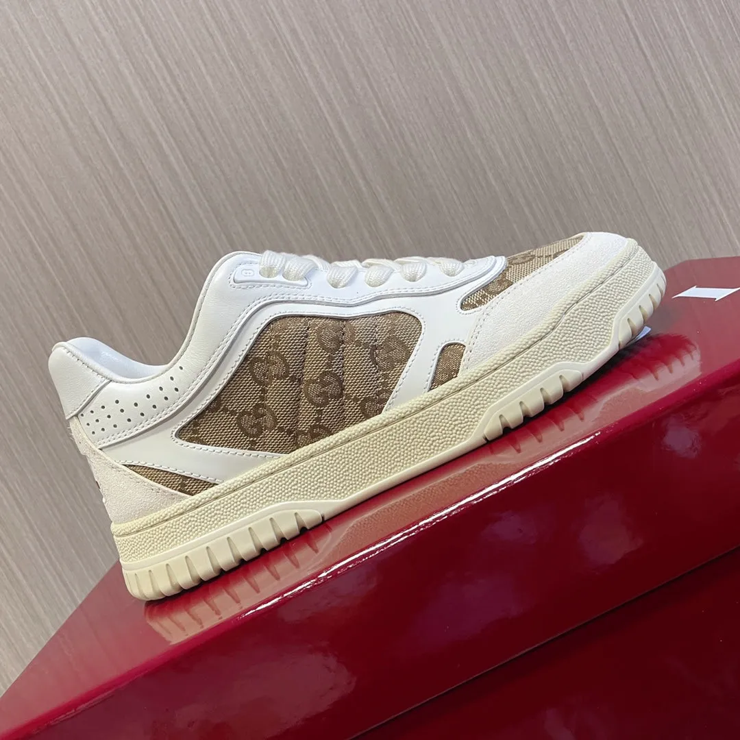 High-end Gucci for Future-proof Sneakers GG White Brown Retro Couples