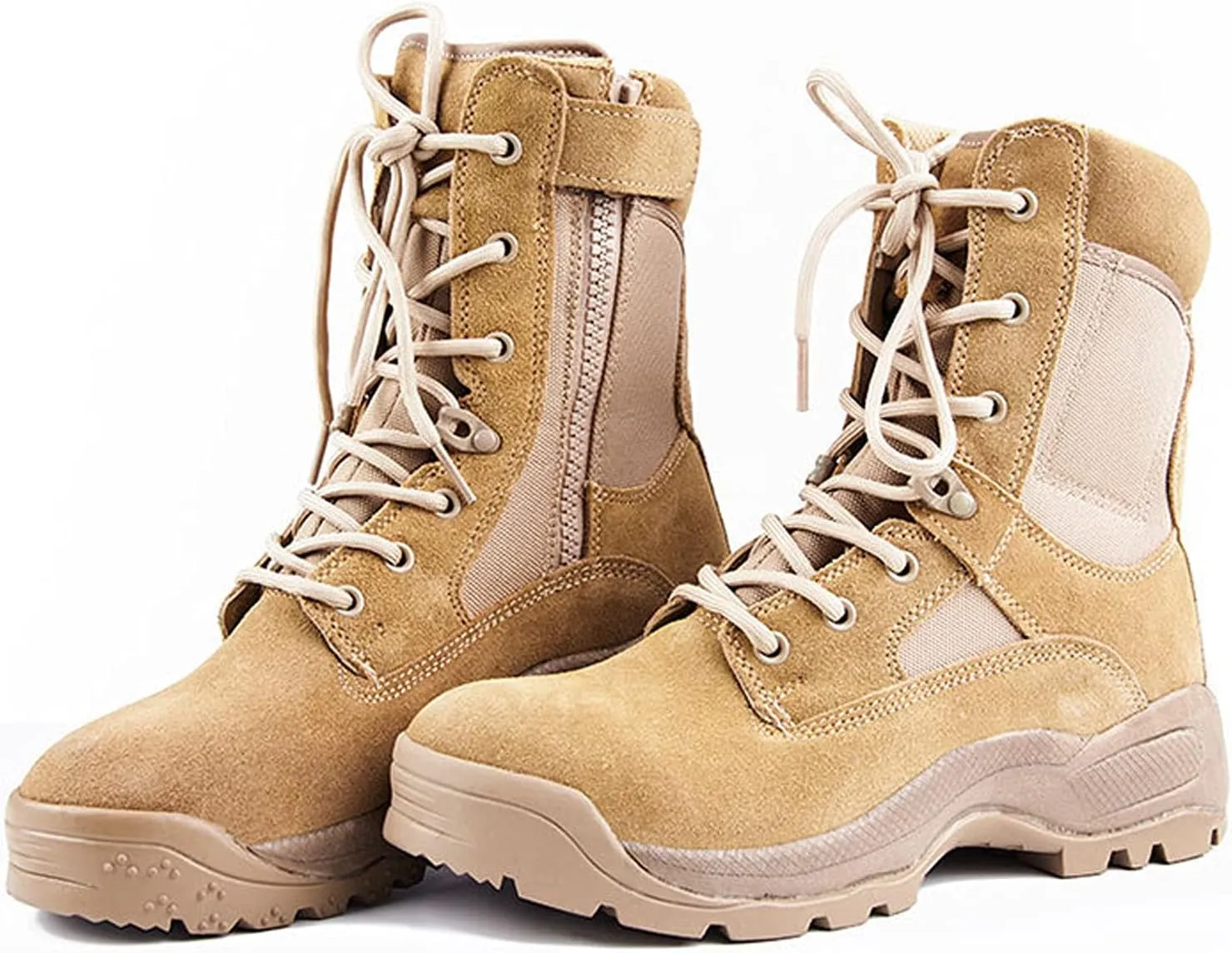 hongrenamz Mens Hiking Boots Lightweight Waterproof Non-Slip Walking Shoes High Rise Trekking Shoes-Sand||EU43/US9