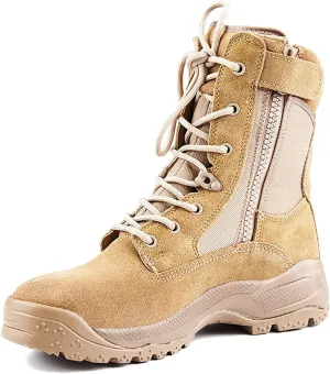 hongrenamz Mens Hiking Boots Lightweight Waterproof Non-Slip Walking Shoes High Rise Trekking Shoes-Sand||EU43/US9