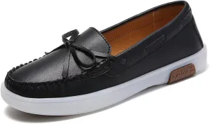 HOOENG Flat Shoes for Women Vegan Leather Deck Shoes Lace Up 1-Eye Stitching Details Comfort Round Toe Resistant Hospital Slip on (Color : Beige, Size : 10.5)