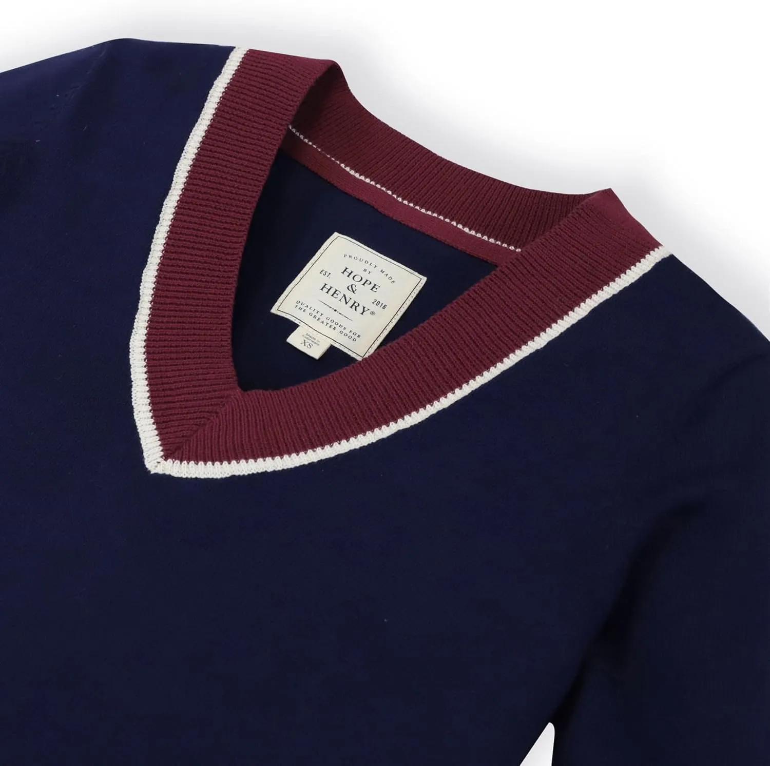 Hope & Henry Women's Long Sleeve Fine Gauge V-Neck Sweater