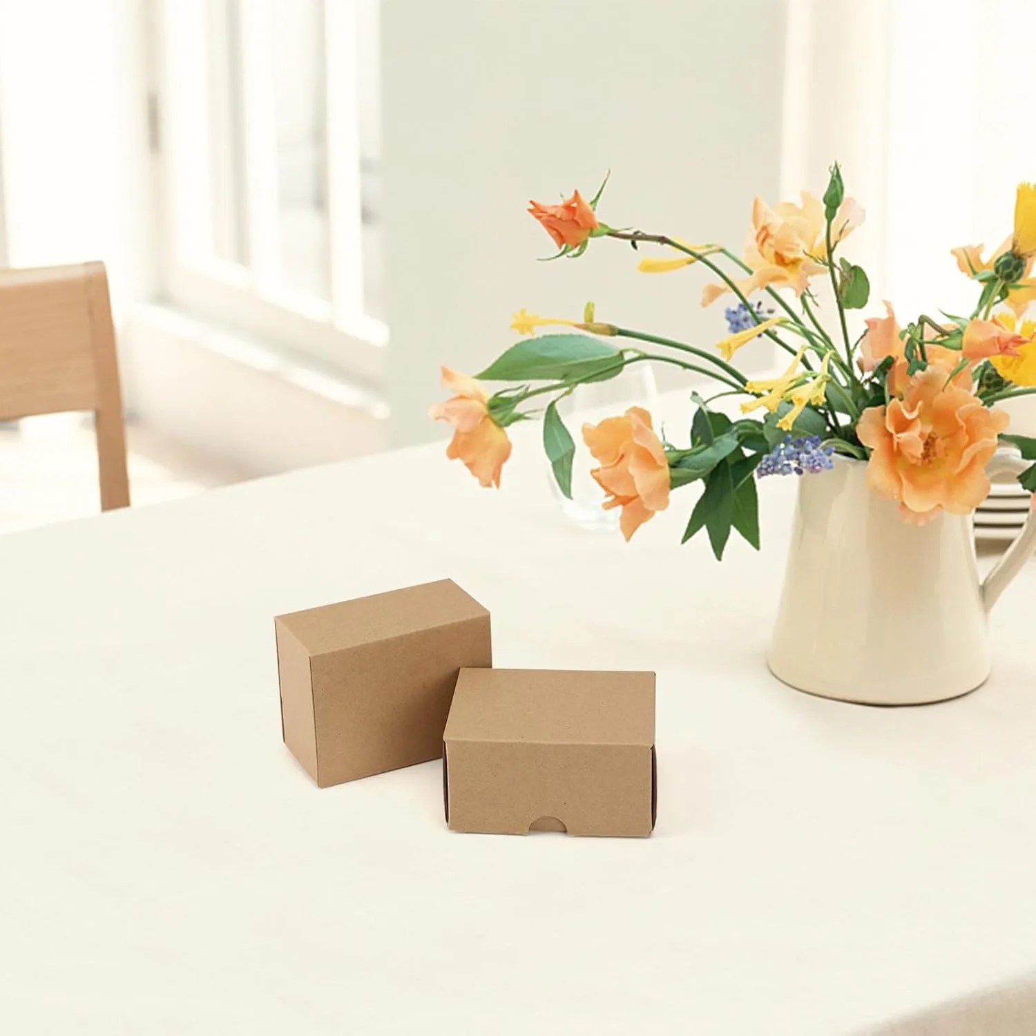 HORLIMER 4x3x2 inches Shipping Boxes Set of 50, Brown Corrugated Cardboard Box Literature Mailer