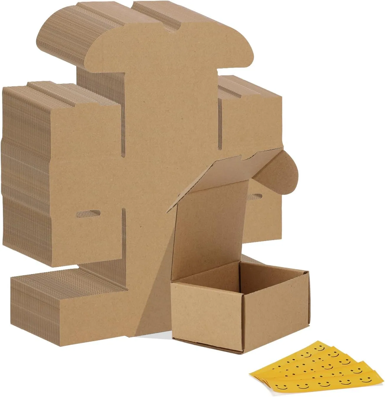 HORLIMER 4x3x2 inches Shipping Boxes Set of 50, Brown Corrugated Cardboard Box Literature Mailer