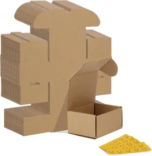 HORLIMER 4x3x2 inches Shipping Boxes Set of 50, Brown Corrugated Cardboard Box Literature Mailer
