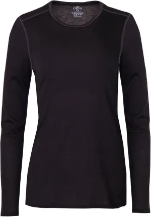 Hot Chillys Women's Pepper Bi-Ply Crewneck Top-Midweight Relaxed Fit Base Layer Thermal Training Cold Weather Long Sleeve Top
