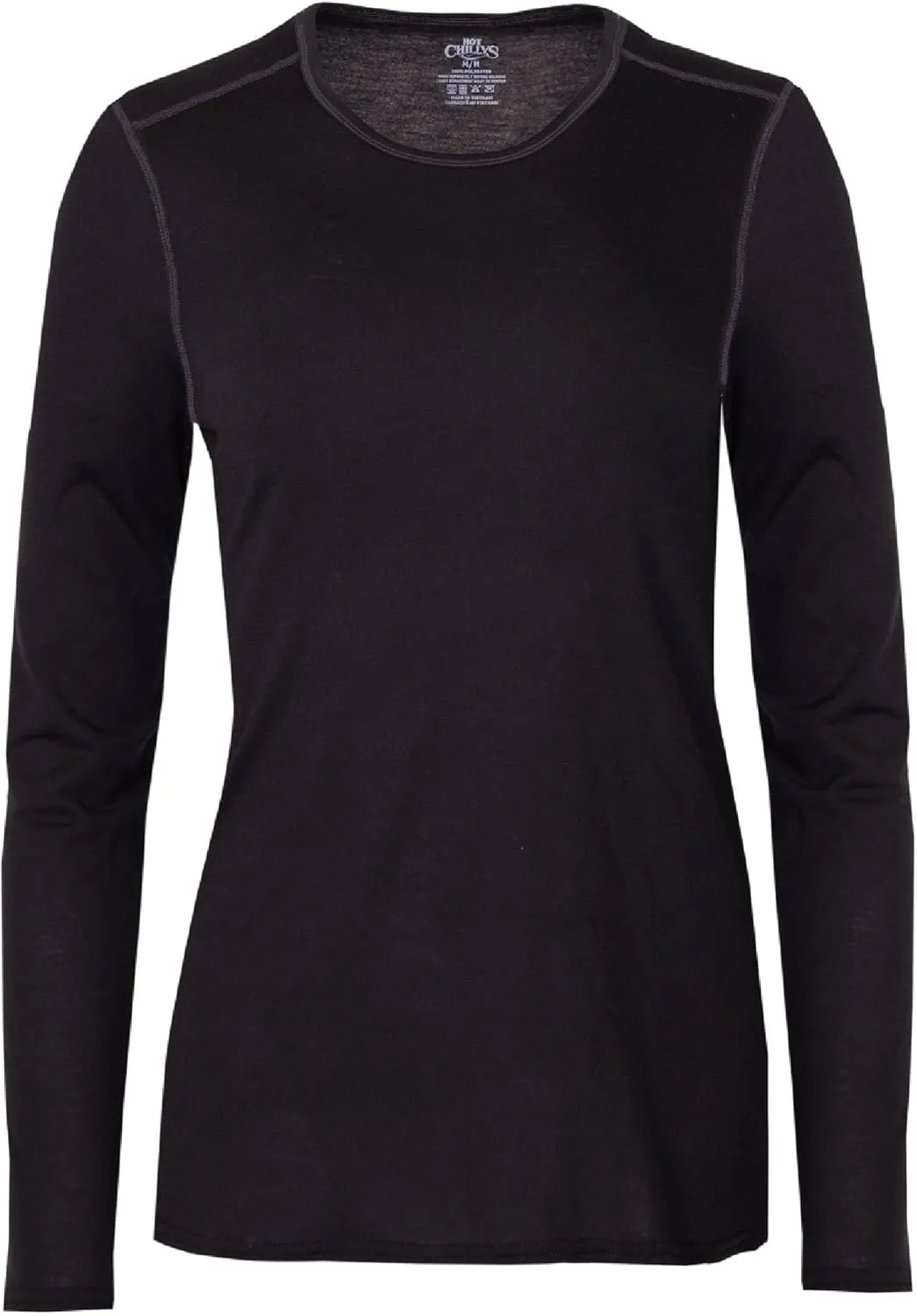 Hot Chillys Women's Pepper Bi-Ply Crewneck Top-Midweight Relaxed Fit Base Layer Thermal Training Cold Weather Long Sleeve Top