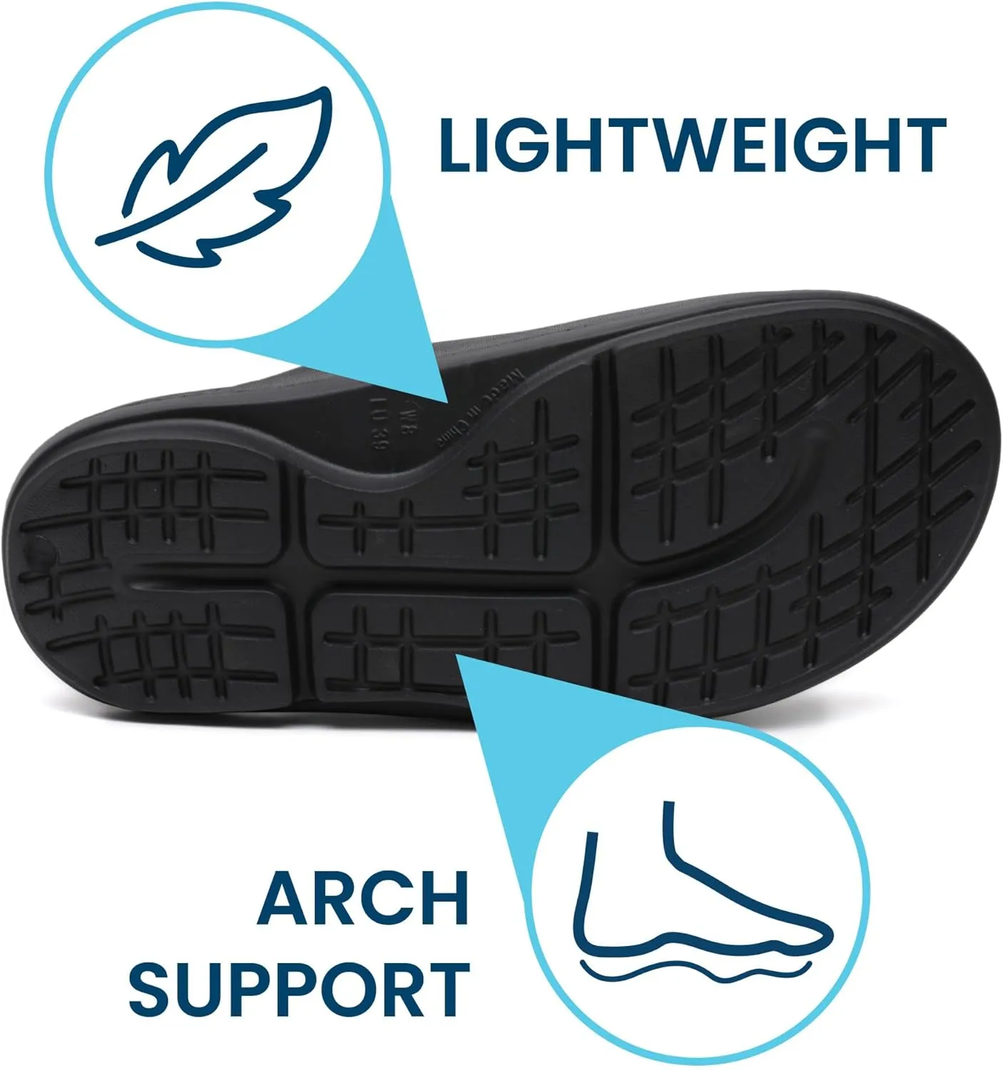 HUHV Recovery Comfort Sandals- Orthopedic Flip-Flop and Slide Sandals with Arch Support and Extra Cushion EVA Footbed for Men and Women