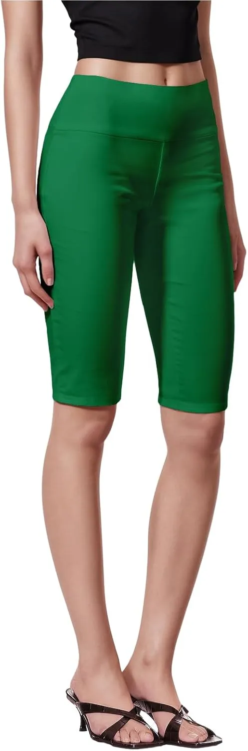 Hybrid & Company Womens Super Stretch Causal Pull On Millennium Twill Bermuda Shorts