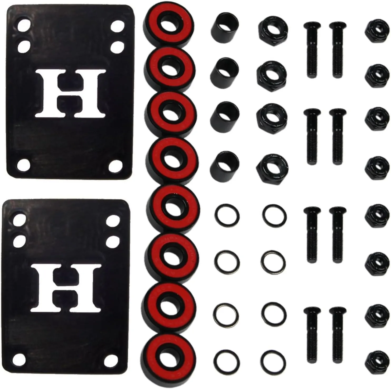 Independent Skateboard Trucks (Choose Size) Package Kit: 55mm Spitfire Burners 99A Wheels, with ABEC 5 Bearings, 1" Mounting Hardware, and 1/8" Risers