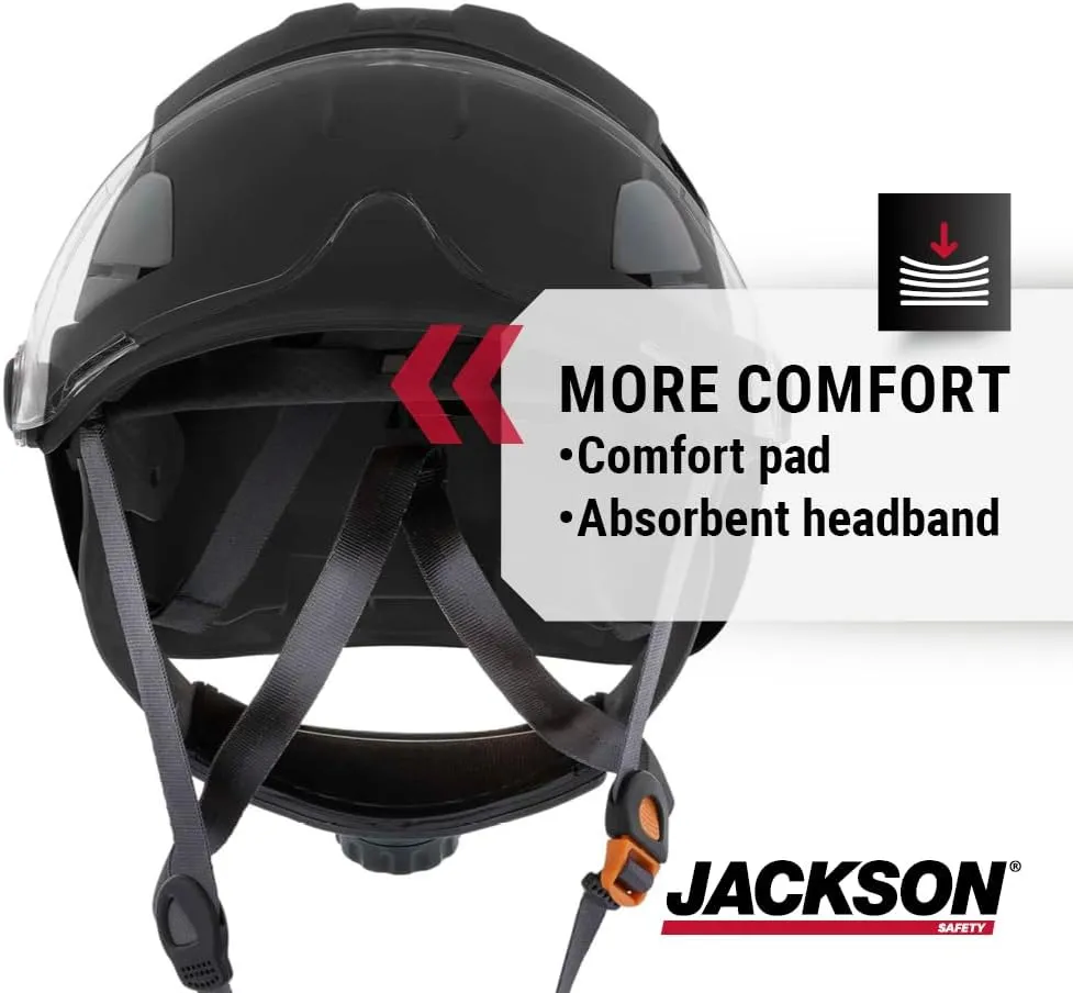 Jackson Safety Vented Hard Hat - Construction Helmet for Men with Flip-Up Visor - Industrial Climbing-Style Head Protection Equipment (Multiple Colors)