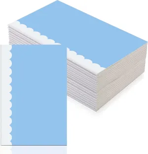 Jetec 24 Pack Scalloped Blank Journal Notebooks Bulk, 5.5" x 8.3" A5 Size 30 Sheets/60 Pages Elegant Cute pastel Notebooks for Writing Sketching Office School Supplie(Blue)