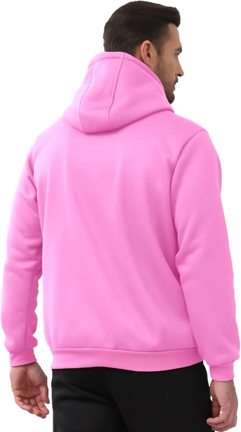 JIHUILAI Men's Fleece Hoodies with Zipper Lightweight Long Sleeve Active Mens Jackets Sports Full Zip Sweatshirts, S-3XL