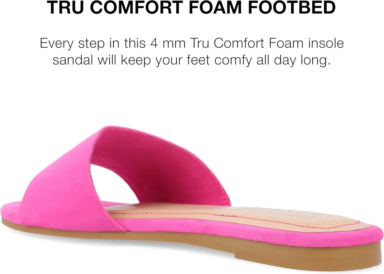 Journee Womens Kolinna Tru Comfort Foam Slip On Flat Sandals