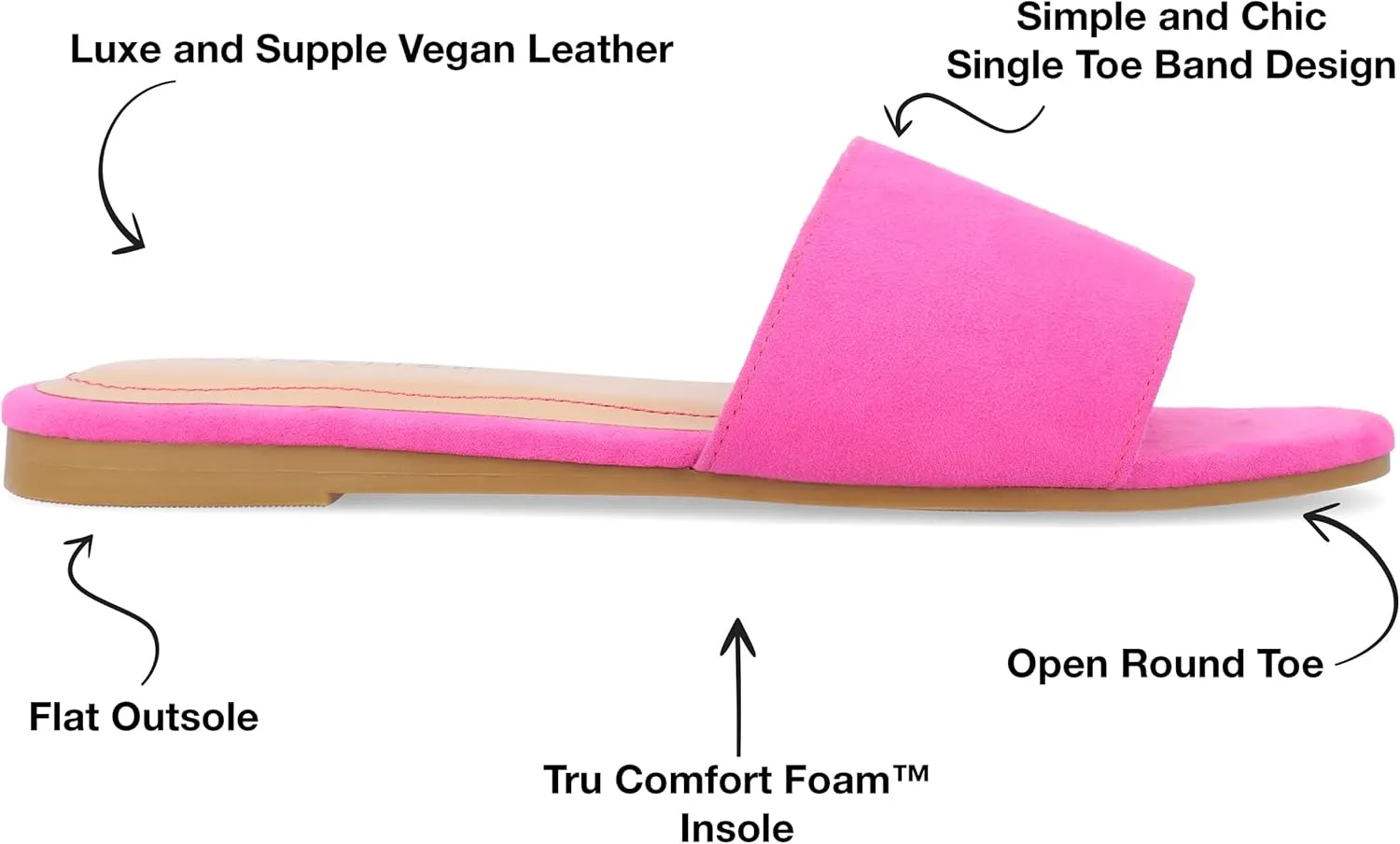 Journee Womens Kolinna Tru Comfort Foam Slip On Flat Sandals