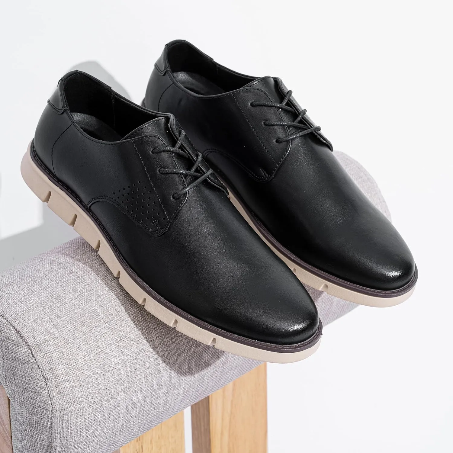Jousen Mens Dress Shoes Oxfords Casual Retro Classic Comfortable Formal Derby Business Dress Shoes for Men