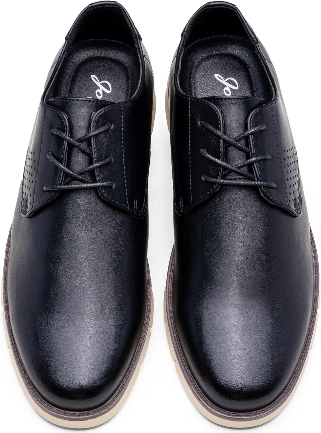 Jousen Mens Dress Shoes Oxfords Casual Retro Classic Comfortable Formal Derby Business Dress Shoes for Men