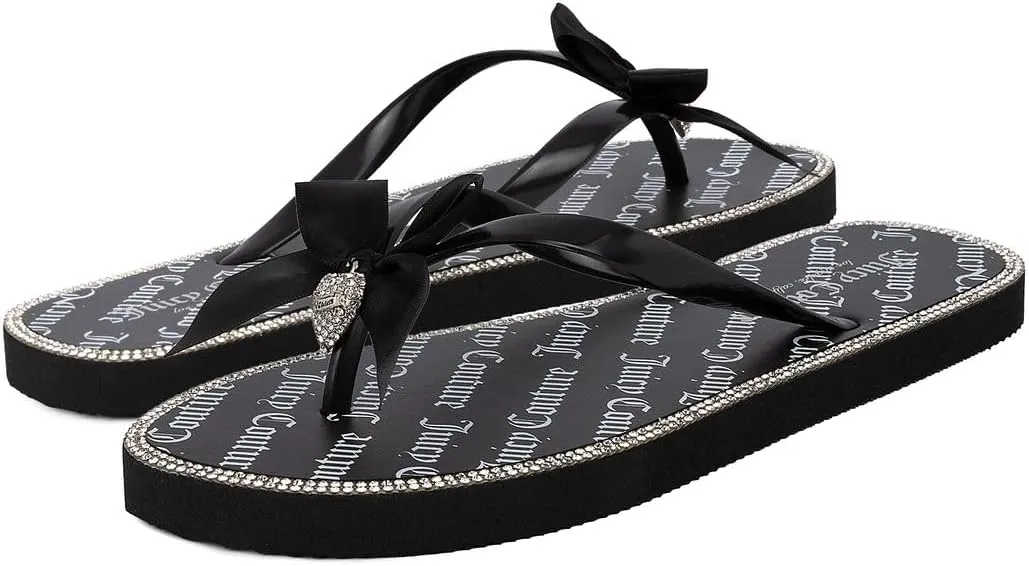 Juicy Couture Women's Flip Flops – Lightweight Beach Sandals, Casual Shower & Pool Slides