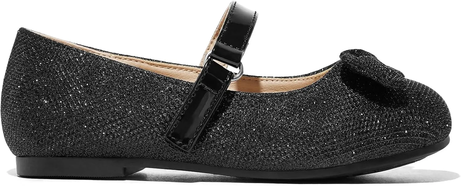 K KomForme Girl's Ballet Flats Non-Slip Soft Mary Jane Walking Party Dress Shoes for Toddler/Little Kid/Big Kid