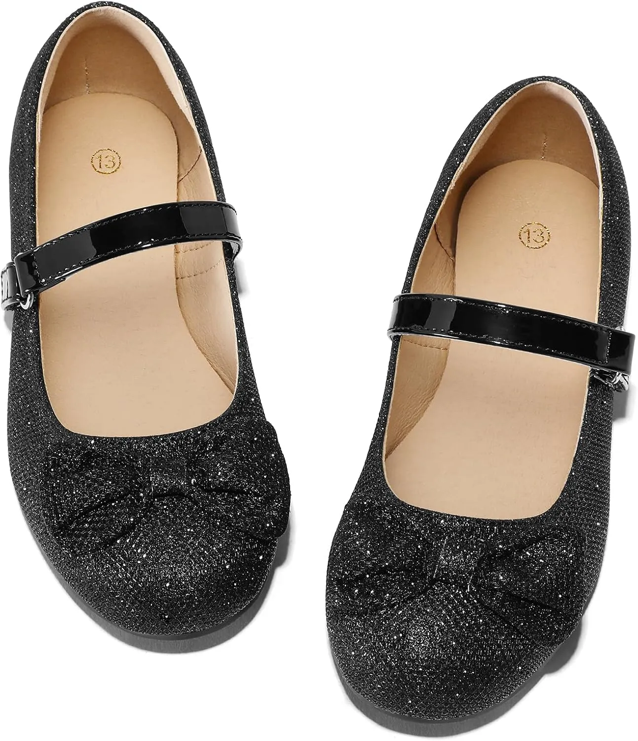 K KomForme Girl's Ballet Flats Non-Slip Soft Mary Jane Walking Party Dress Shoes for Toddler/Little Kid/Big Kid