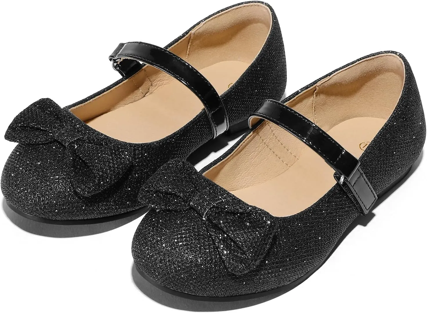 K KomForme Girl's Ballet Flats Non-Slip Soft Mary Jane Walking Party Dress Shoes for Toddler/Little Kid/Big Kid