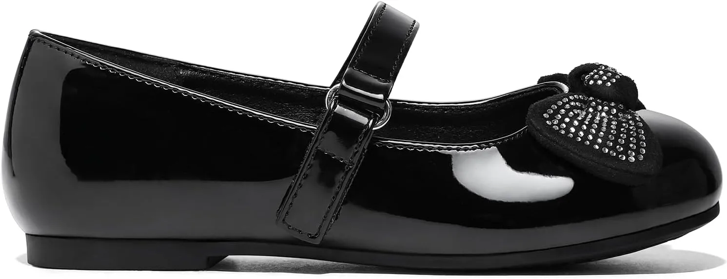 K KomForme Girl's Ballet Flats Non-Slip Soft Mary Jane Walking Party Dress Shoes for Toddler/Little Kid/Big Kid