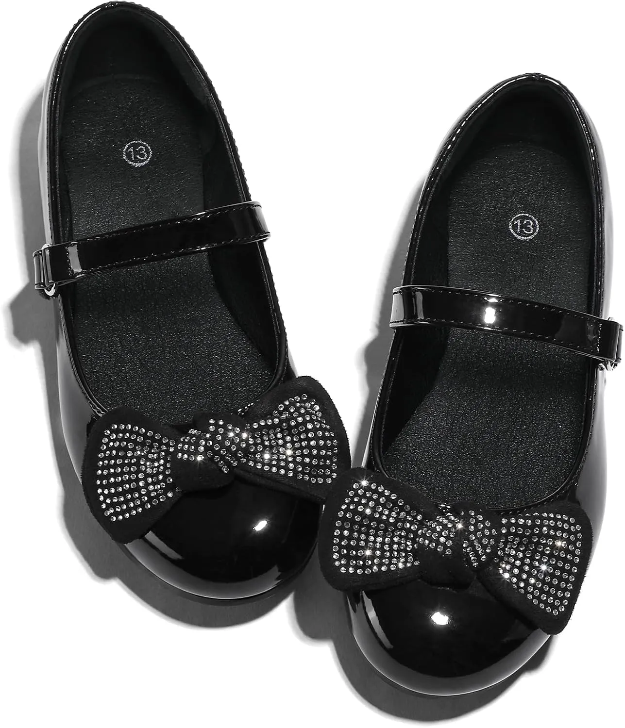 K KomForme Girl's Ballet Flats Non-Slip Soft Mary Jane Walking Party Dress Shoes for Toddler/Little Kid/Big Kid