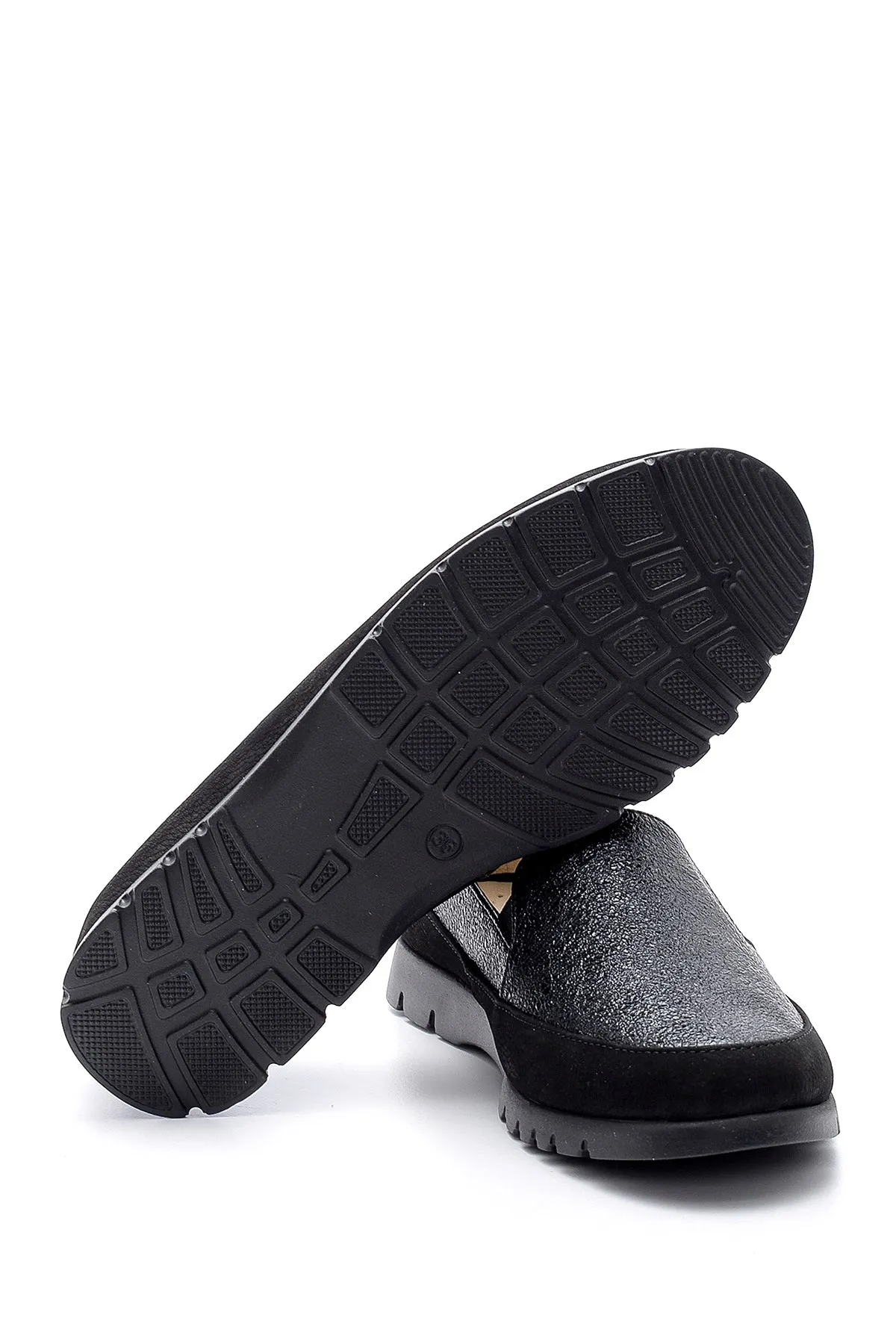 Kadın Deri Simli Loafer