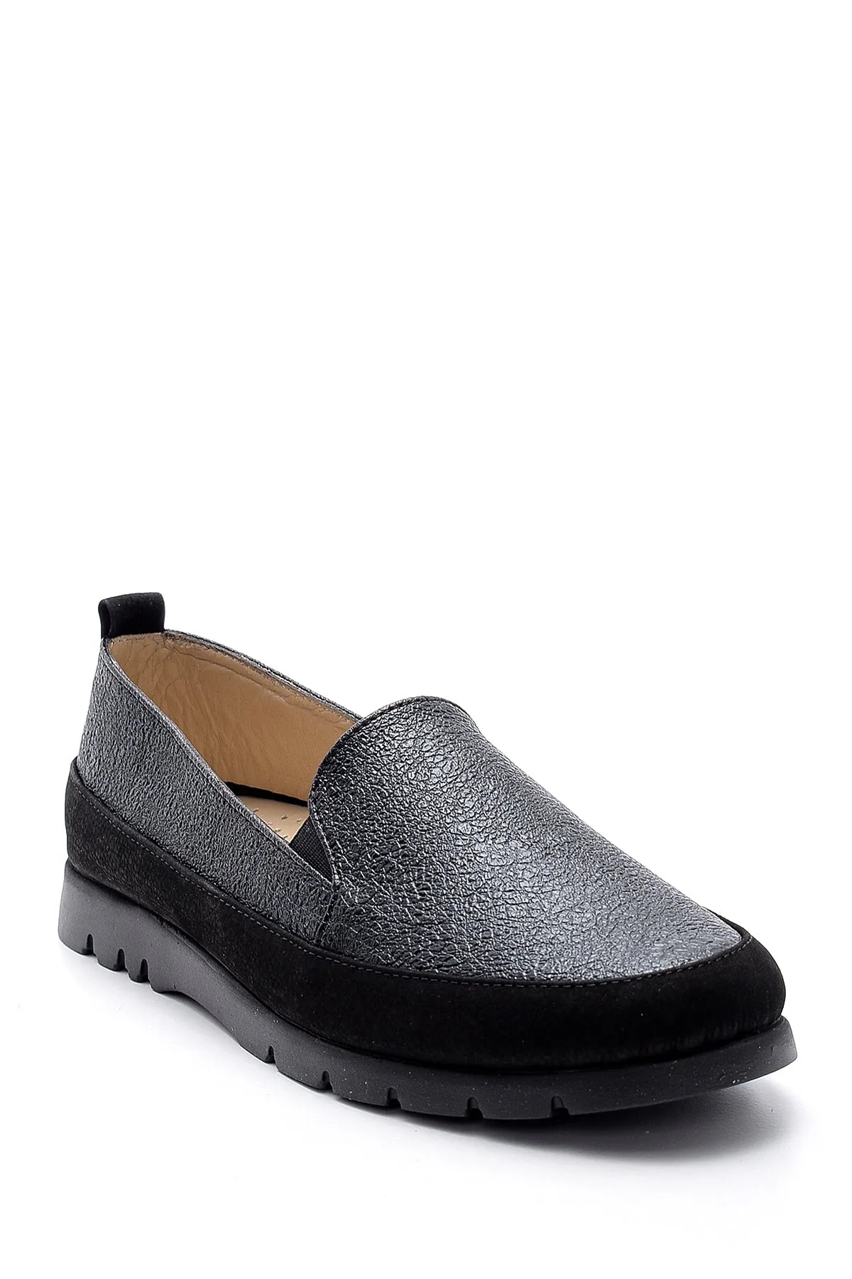 Kadın Deri Simli Loafer